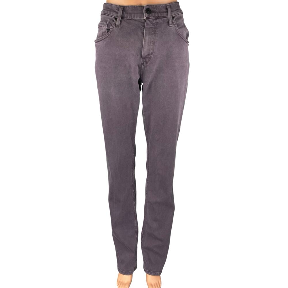 Paige Womens Purple High Waisted Casual Cotton Slim Straight Denim Jeans Size 34